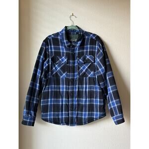 New Jachs New York Blue Sherpa Flannel Plaid Button Down Western Men's Medium